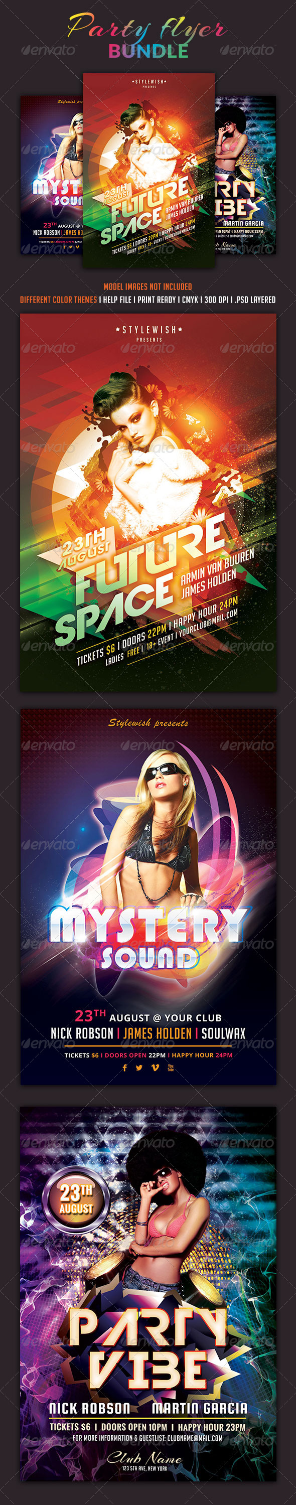 Party Flyer Bundle Vol4 - Clubs & Parties Events