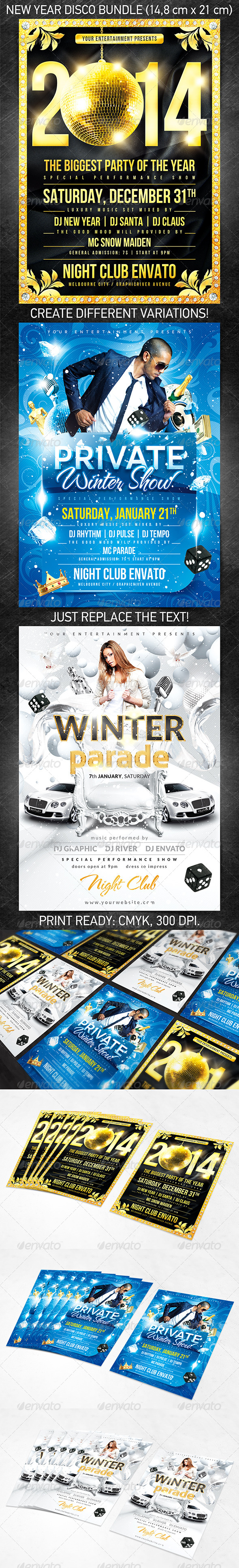 New Year Disco Flyer Bundle - Holidays Events