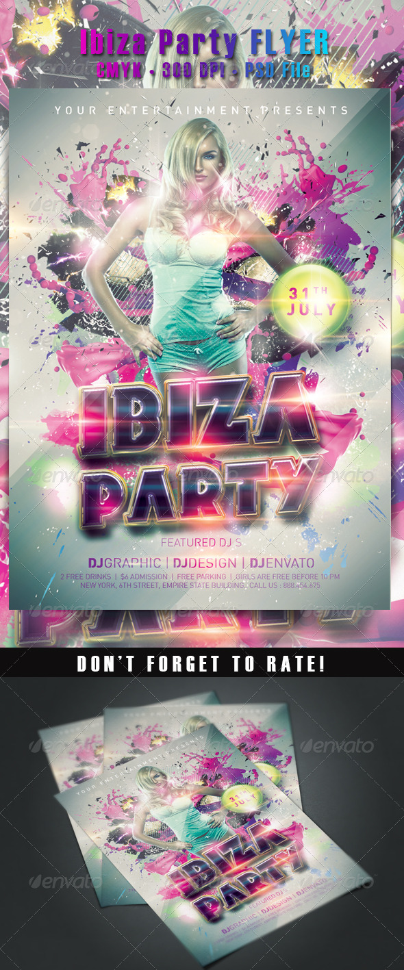 Ibiza Party Flyer - Clubs & Parties Events