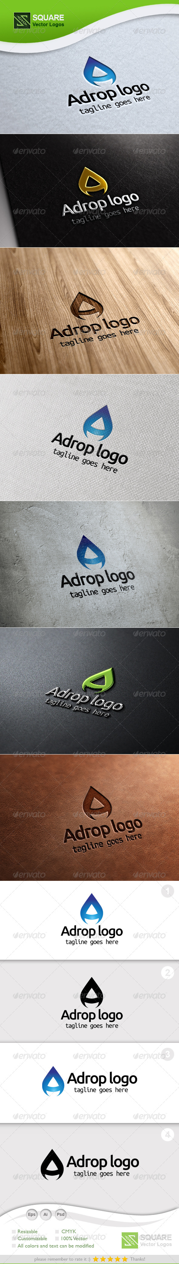 A, Drop Vector Logo Template