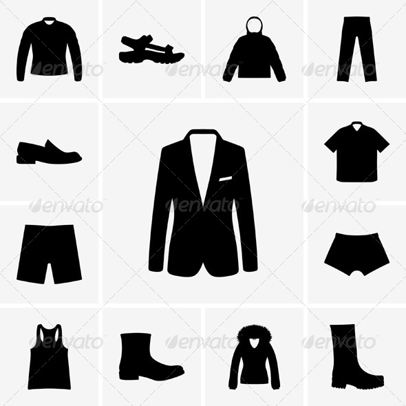 Man Clothers Icons Man Clothers Icons