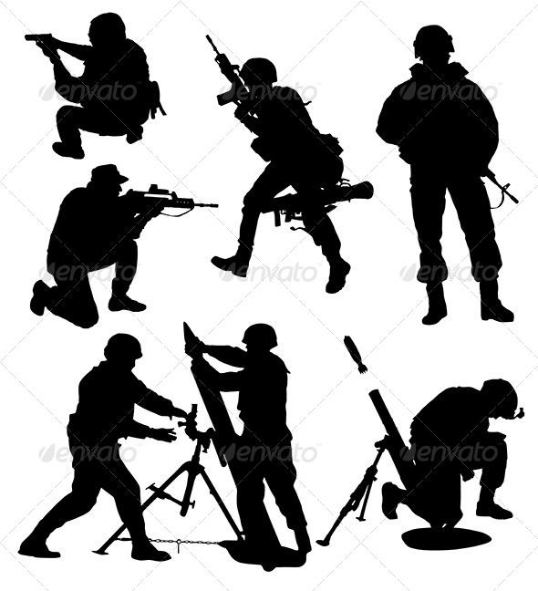 Armed Soldier Silhouette Armed Soldier Silhouette