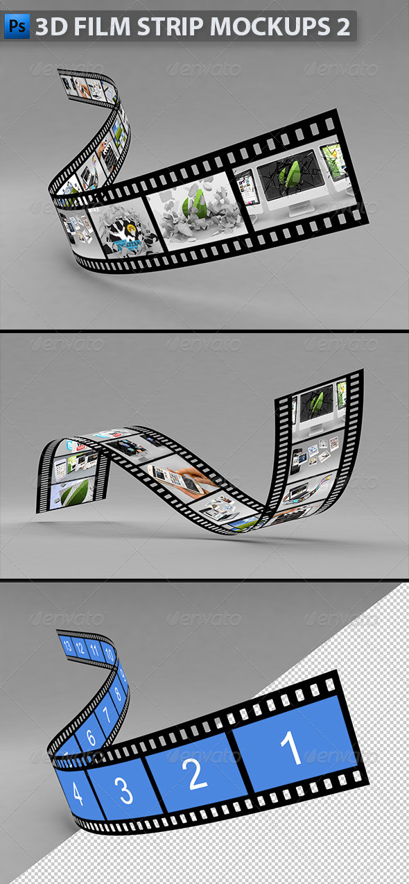 3D Film Strip Mock-ups 2 3D Film Strip Mock-ups 2