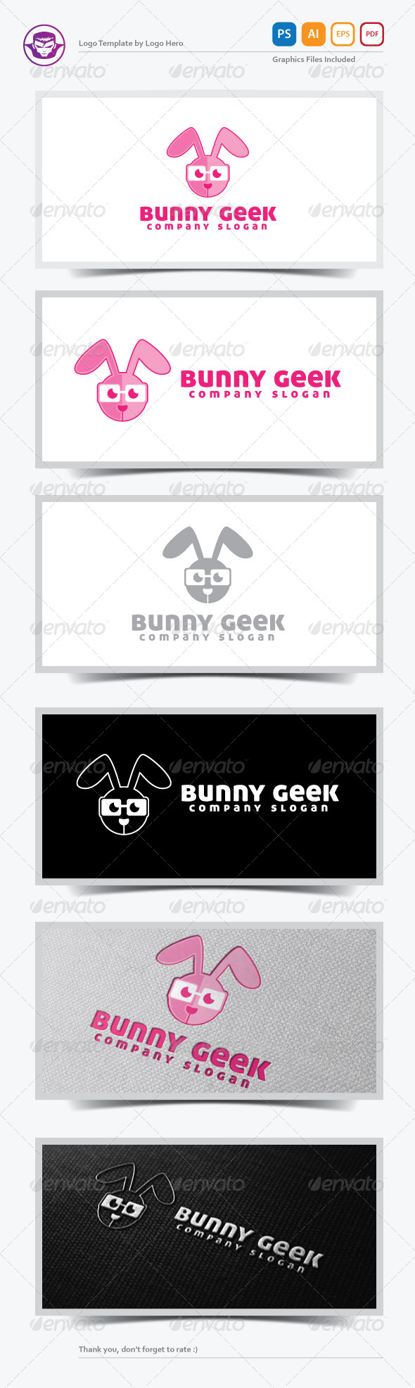 Bunny Geek Logo Template Bunny Geek Logo Template