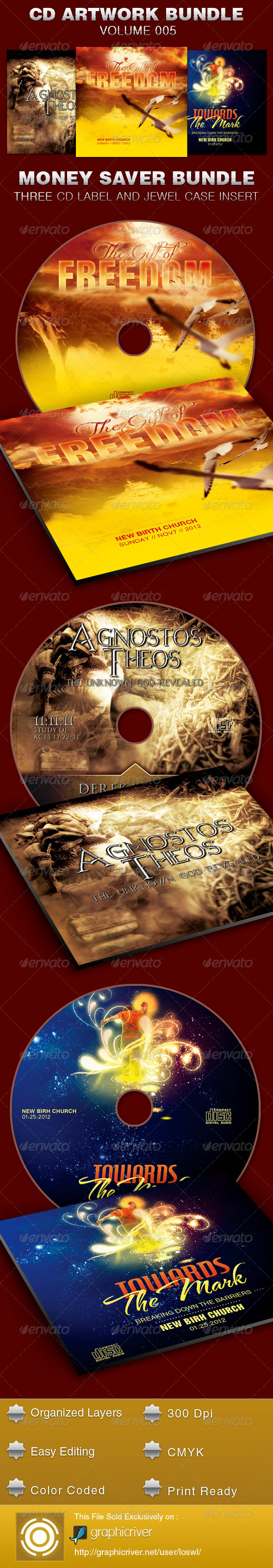 CD Cover Artwork Bundle-Vol 005 - CD & DVD artwork Print Templates