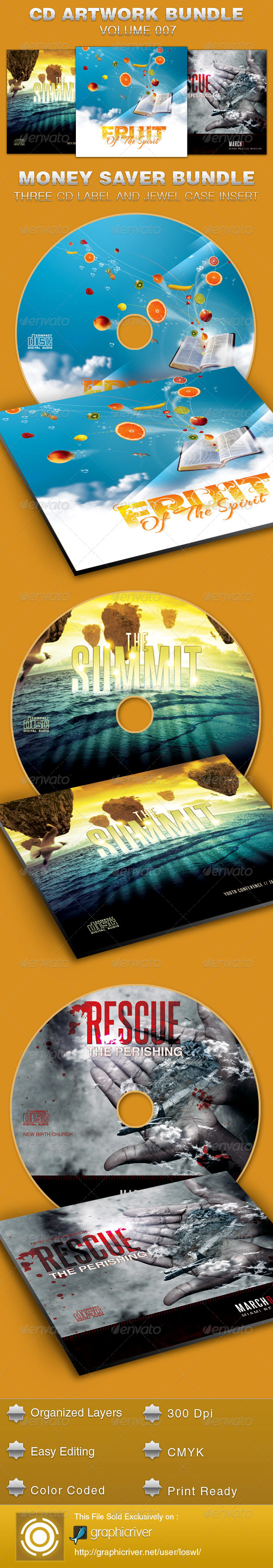 CD Cover Artwork Bundle-Vol 007 - CD & DVD artwork Print Templates