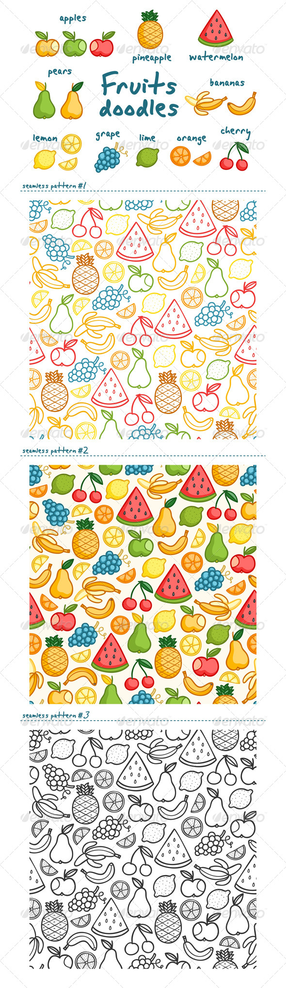 Fruits Doodles