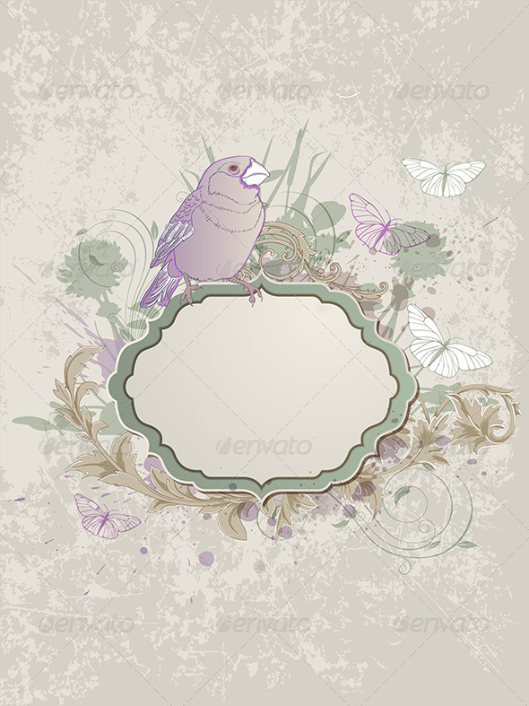 Label with Bird Label with Bird