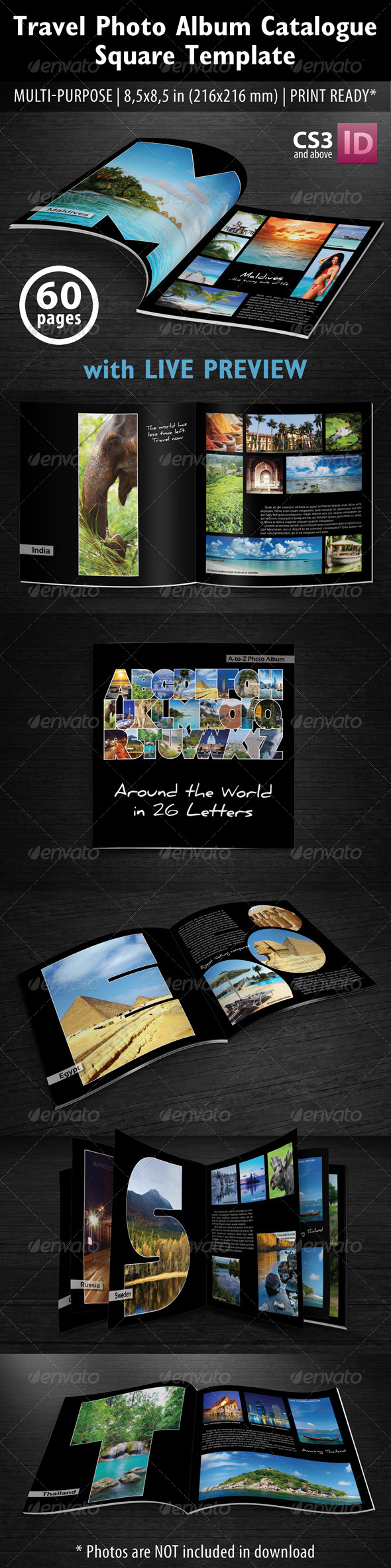 Travel Photo Album Catlog Square Template Travel Photo Album Catlog Square Template