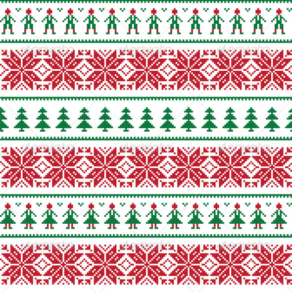 Christmas Nordic Seamless Pattern  GraphicRiver