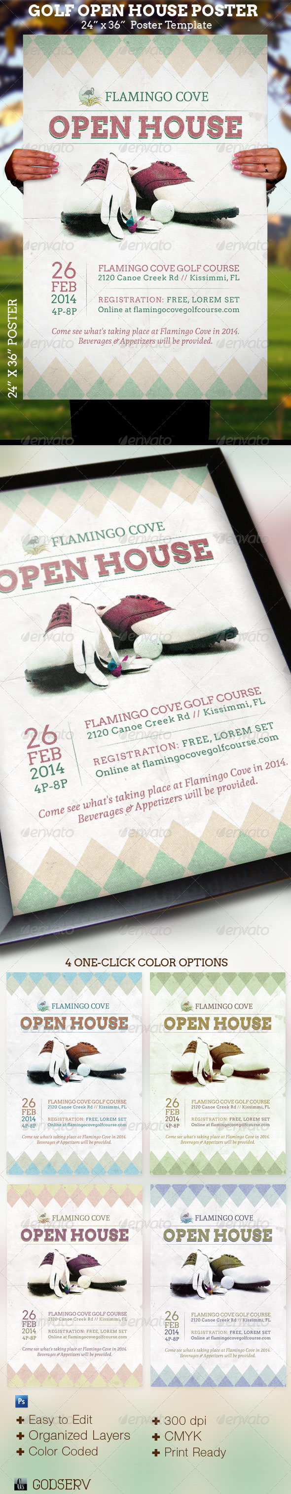 Golf Open House Poster Template Golf Open House Poster Template