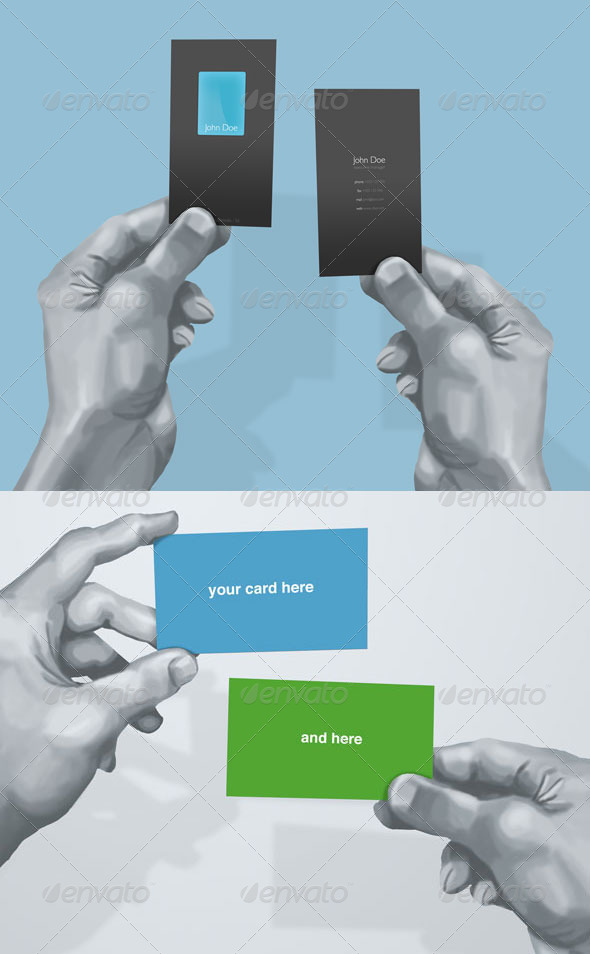 Hand Drawn Business Card Mockup Hand Drawn Business Card Mockup