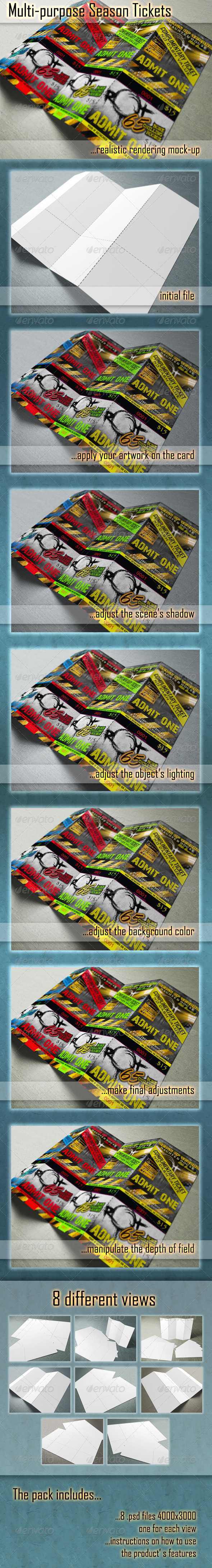 Season Ticket Mockups - Print Product Mock-Ups