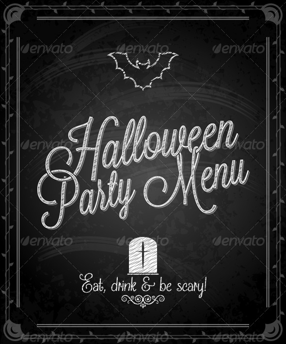 Chalkboard - Frame Halloween Menu