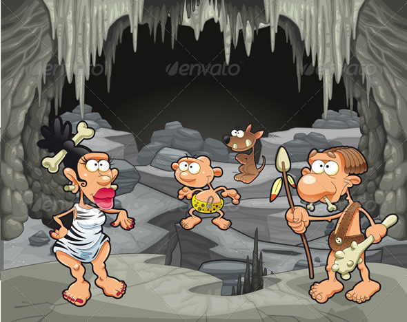 Prehistoric Family in the Cavern Prehistoric Family in the Cavern