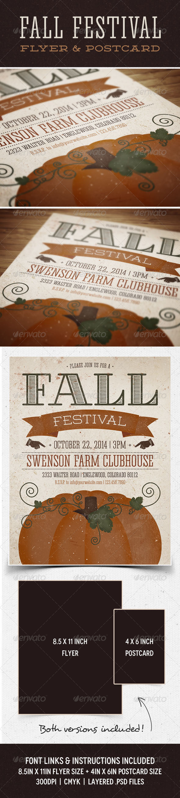 Fall Festival Flyer & Postcard - Events Flyers