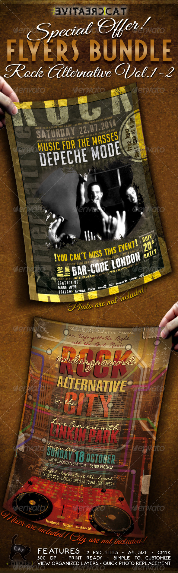 Rock Alternative Flyer/Poster Bundle Vol. 1-2 - Events Flyers