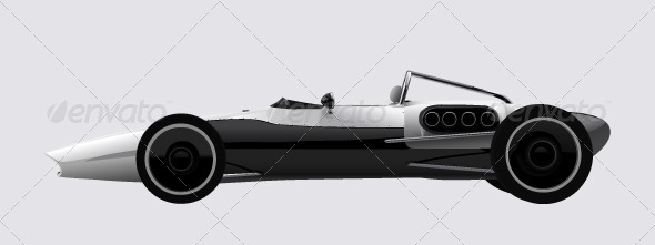 Racing sports car concept in retro style