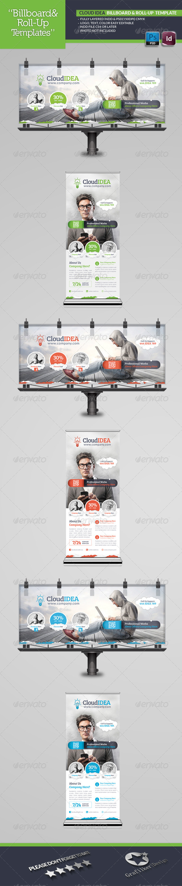 Cloud Idea Billboard & Roll-Up Template Cloud Idea Billboard & Roll-Up Template