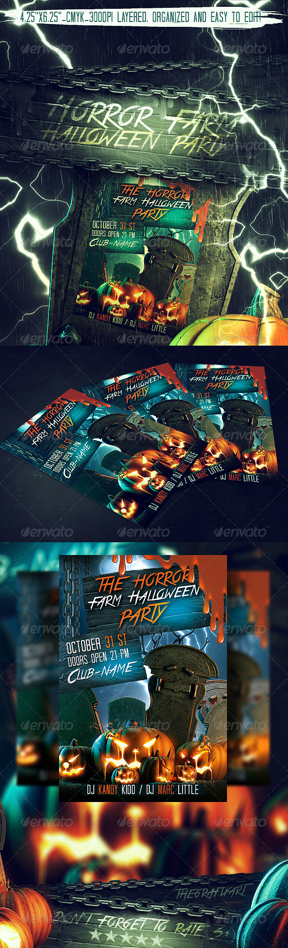 Horror Farm Halloween Party Flyer