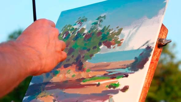 Artist Paints Picture 7 Artist Paints Picture 7