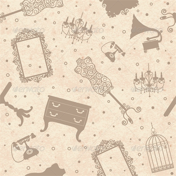 Paper Background with Antique Furniture