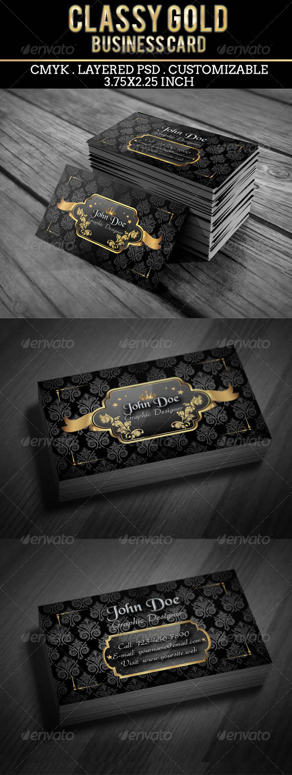 Classy Gold Business Card Classy Gold Business Card