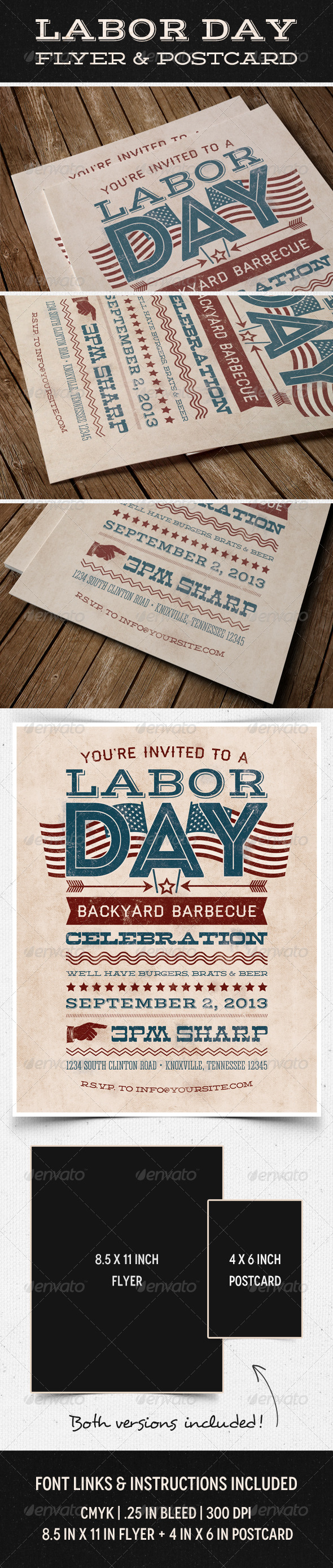 Labor Day Flyer & Postcard Labor Day Flyer & Postcard