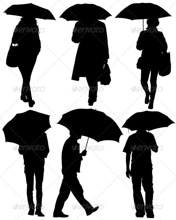 Man and Woman with an Umbrella Man and Woman with an Umbrella