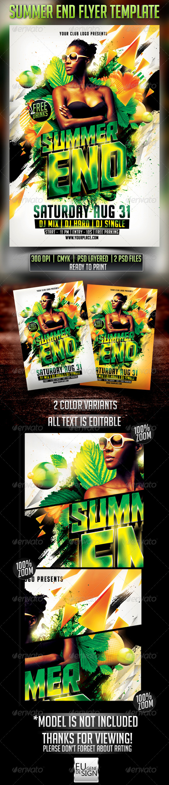 Summer End Flyer Template - Clubs & Parties Events