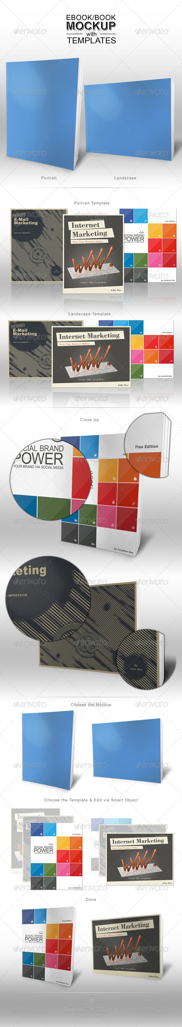 Ebook Book Mockup with Templates Ebook Book Mockup with Templates