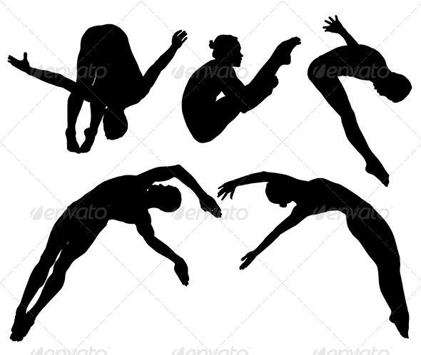 Springboard Platform Diving Silhouette Springboard Platform Diving Silhouette