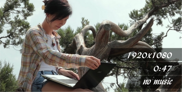 The Girl With Laptop On The Nature 2 The Girl With Laptop On The Nature 2
