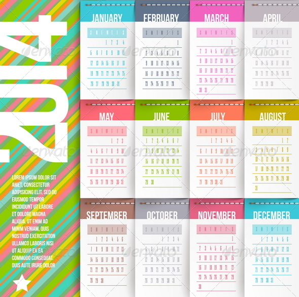 Calendar of 2014