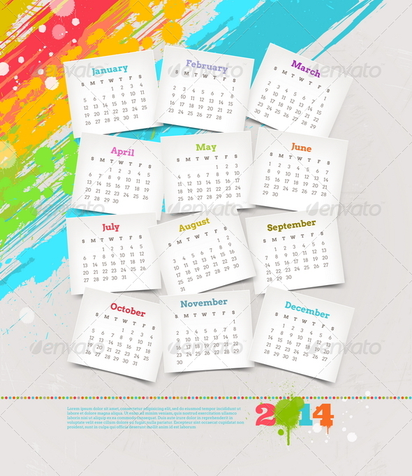 Calendar of 2014 Year