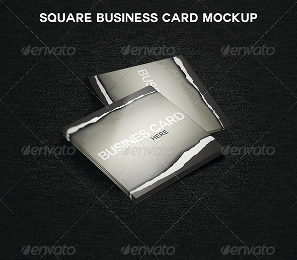Square Business Card MockUp Square Business Card MockUp
