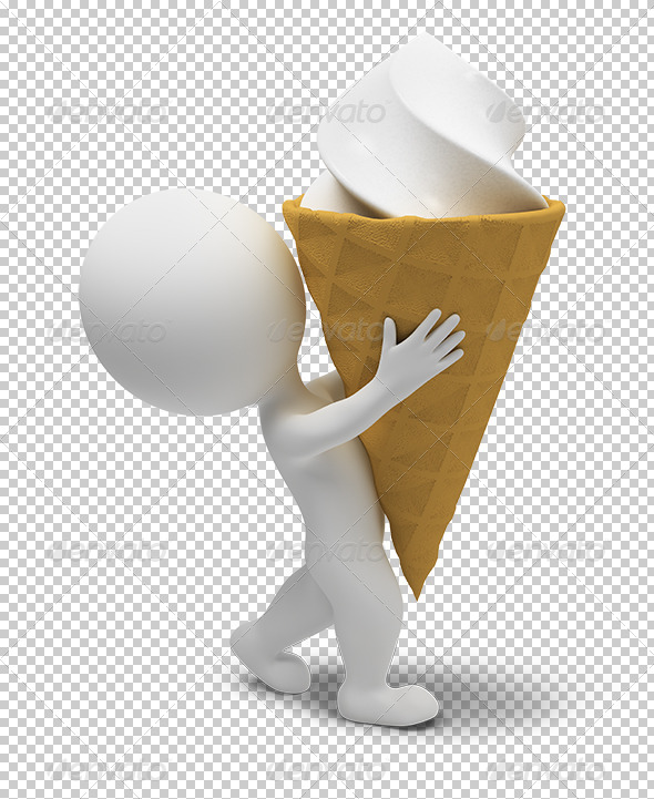 3D small people ice-cream 3D small people ice-cream