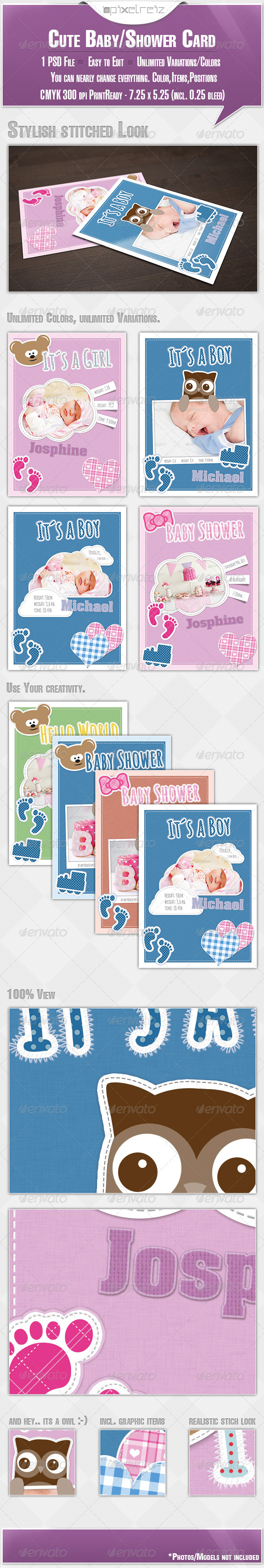 Cute Baby BabyShower Card Cute Baby BabyShower Card