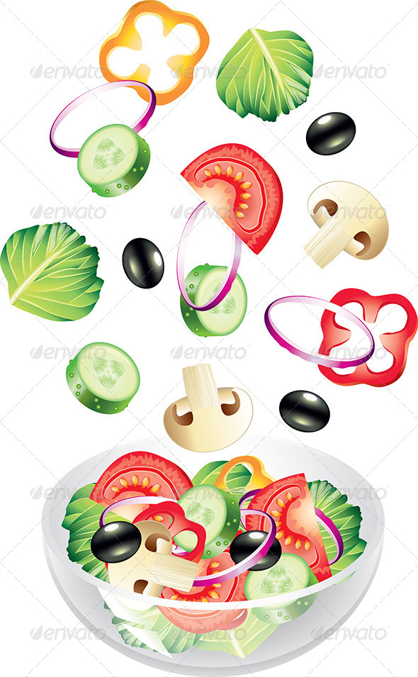 Flying Vegetables and Salad Flying Vegetables and Salad
