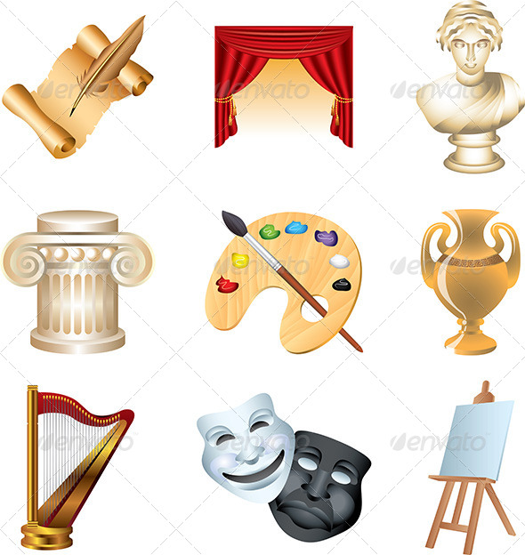 Art Icons Detailed Vector Set