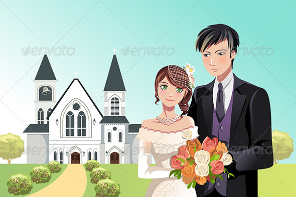 Newlywed Couple Cartoon » Tinkytyler.org - Stock Photos & Graphics