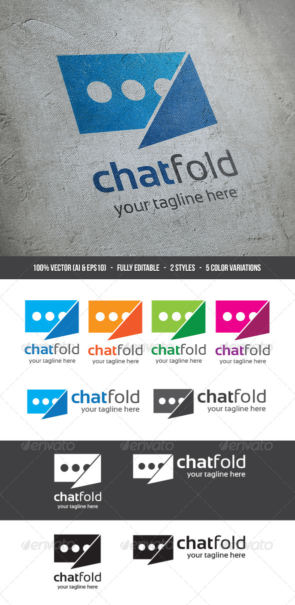 Chat Fold Logo - Symbols Logo Templates
