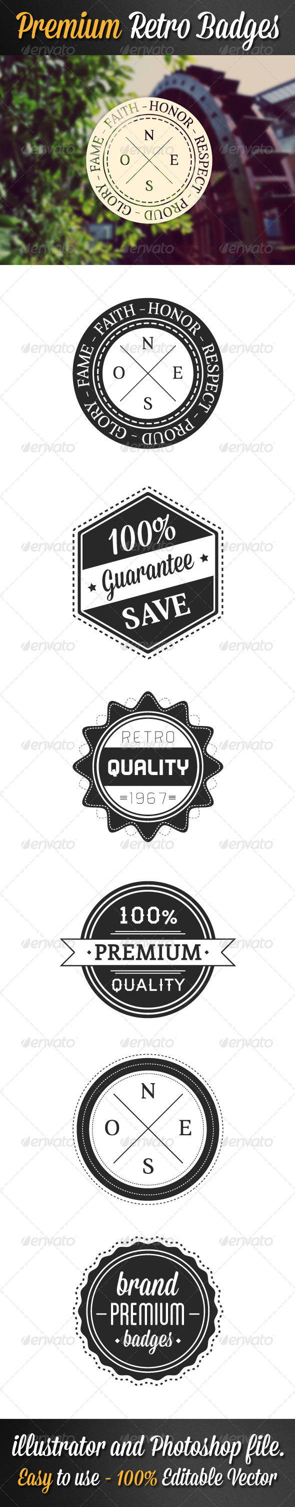 Premium Retro Badges Premium Retro Badges
