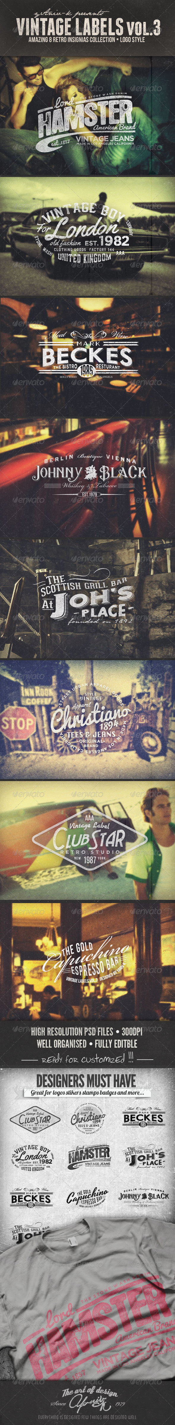 Vintage Labels Vol.3 - Badges & Stickers Web Elements