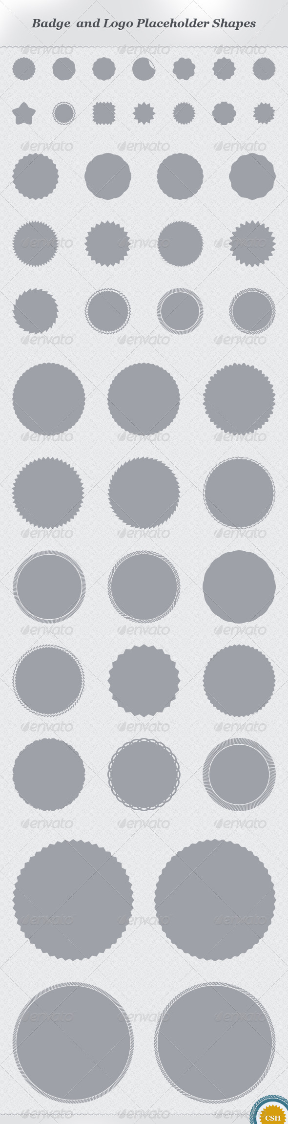 Badge and Logo Placeholder Shapes - Shapes Photoshop