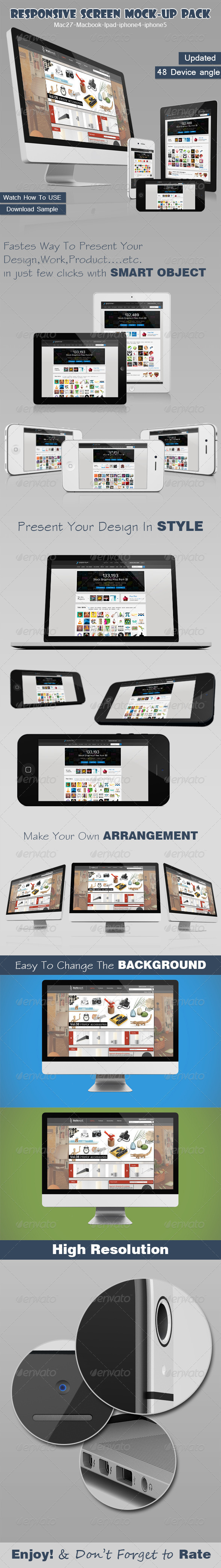 Responsive Screen Mock-up Pack Responsive Screen Mock-up Pack