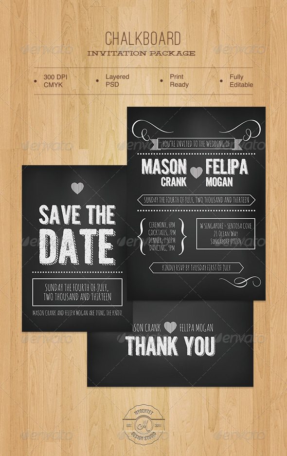 Chalkboard Invitation Package