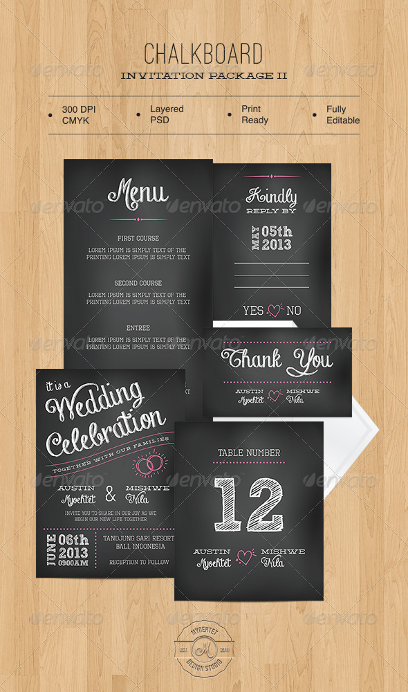 Chalkboard Invitation Package II