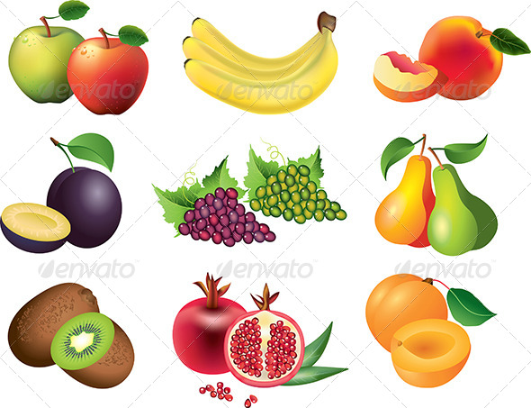 Popular Fruits Vector Set