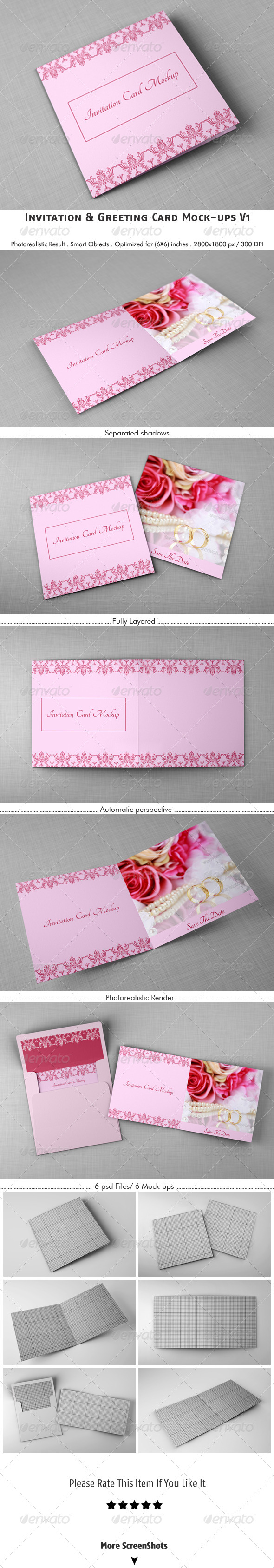 Invitation & Greeting Card Mockups V1